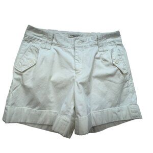 Banana Republic Womens Martin Fit Chino Shorts Size 2 White Summer Casual Pocket